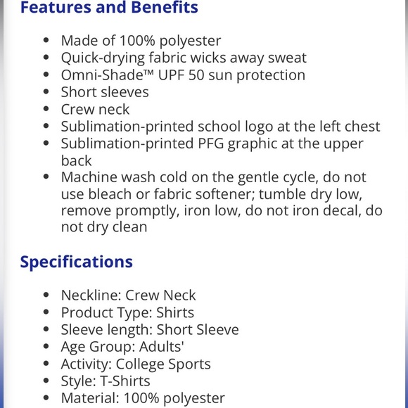 NWT Columbia Boys Medium 10/12 PFG UNC Chapel Hill Omni Shade Short Sleeve Blue - Picture 8 of 8